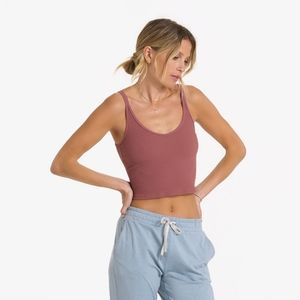 VUORI RIB CROP TANK ROSEWOOD Medium